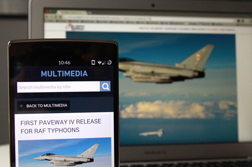 Eurofighter website on mobile Eurofighter website on mobile