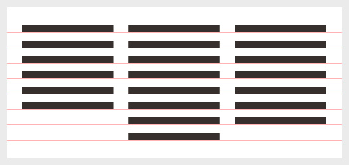 Horizontal baseline alignment across multiple columns. Horizontal baseline alignment across multiple columns.