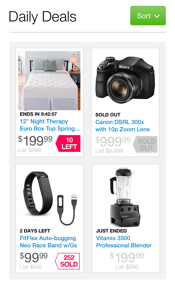 This card layout for products is brand new to our e-commerce website.